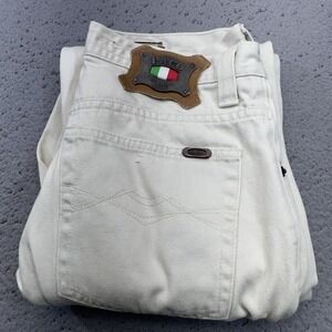 Vintage Paco Jeans Mens 30x31‎ Off White Straight Leg Denim Jeans Italy Flag Y2K